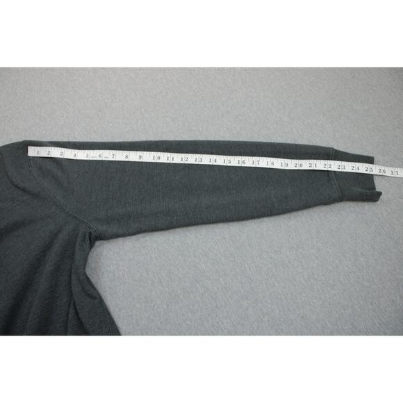 J Crew Sweater Mens M Gray Authentic Fleece Mock Neck 1/4 Button Pullover - Picture 5 of 6